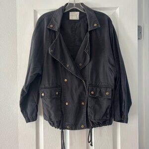 Forever 21 Draw String Waist Button Closure Utility Jacket